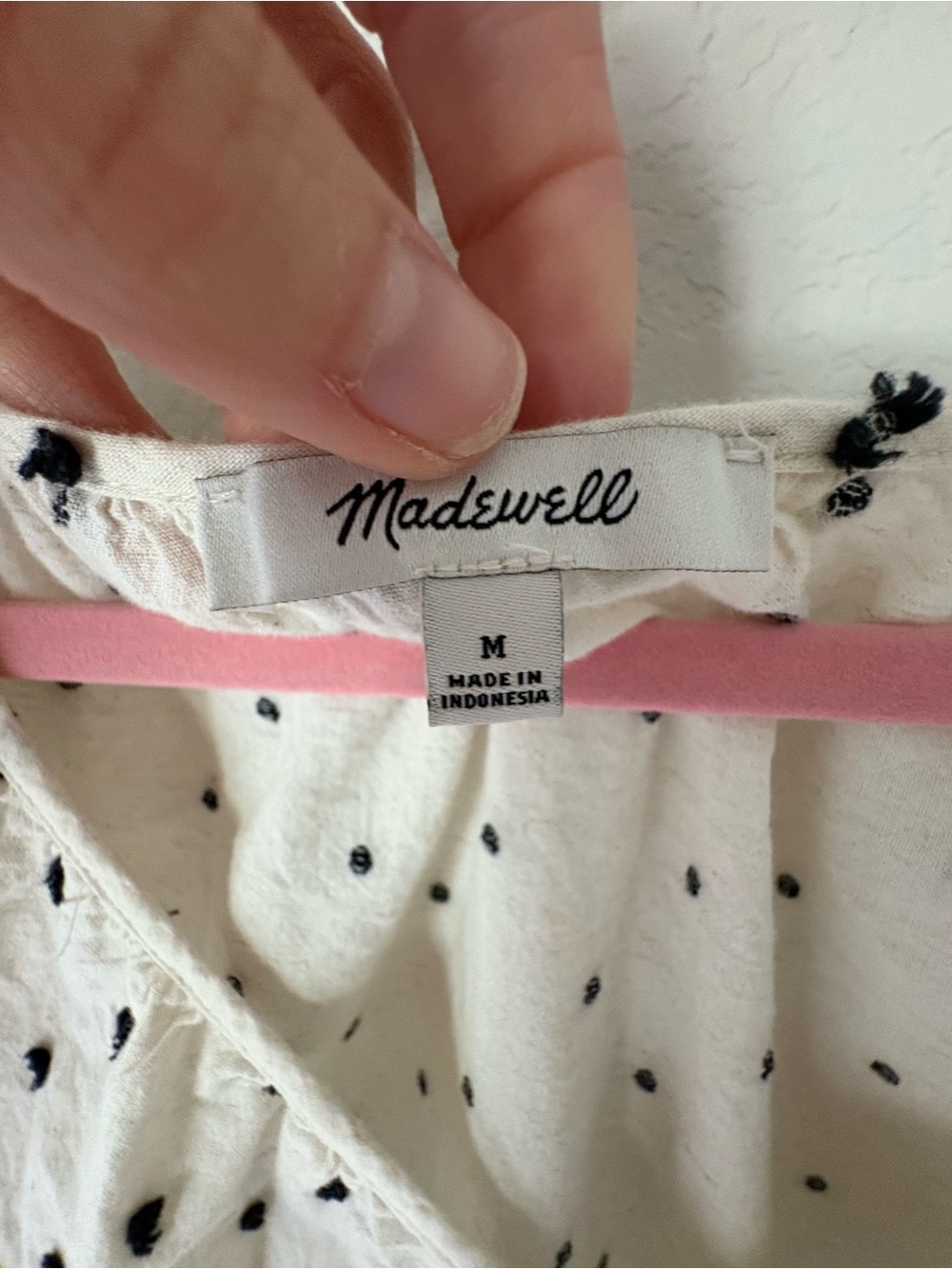 Madewell Polka Dot Tiered Babydoll Mini Dress Line Blend - Picture 3 of 6